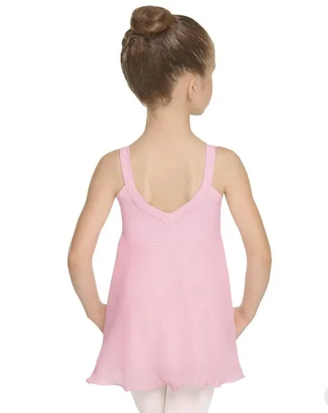 Eurotard 44454 Girls Sweet Chiffon Camisole Dance Dress with Removable Ribbon Pin