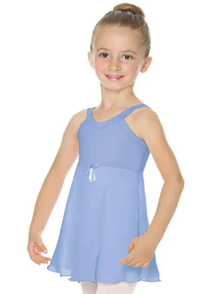 Eurotard 44454 Girls Sweet Chiffon Camisole Dance Dress with Removable Ribbon Pin