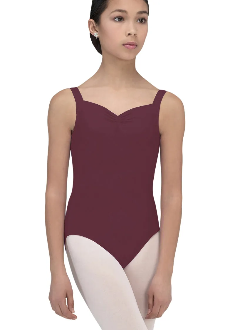 Faustine Youth Pinch Front Tank Leotard (Burgundy)