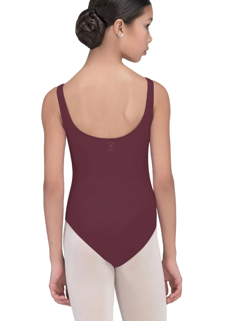 Faustine Youth Pinch Front Tank Leotard (Burgundy)