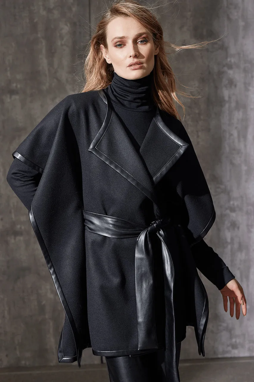 Felt Belted Poncho