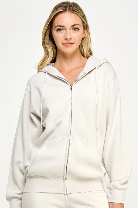 Fleece Boyfriend Zip Up Jacket