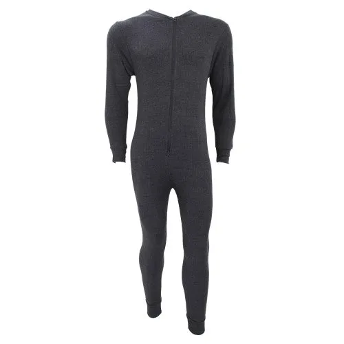 FLOSO Mens Thermal Underwear All In One Union Suit With Rear Flap (Standard Range)