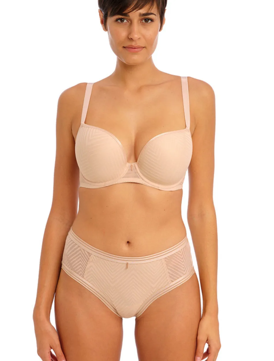 Freya Tailored Underwire Plunge Molded Bra, Natural Beige | Natural Beige T-Shirt Bra | Molded T-Shirt Bras