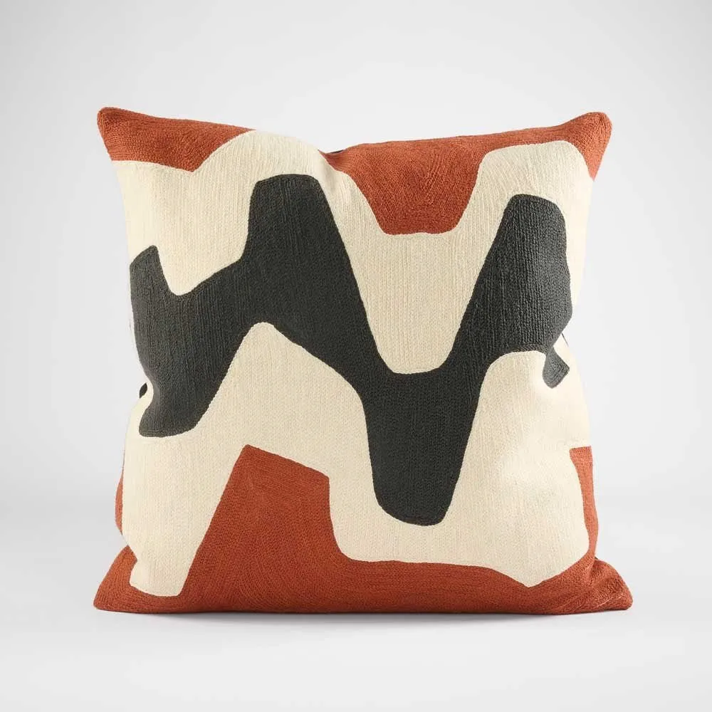 Fylix Wool/Linen Cushion - Rust