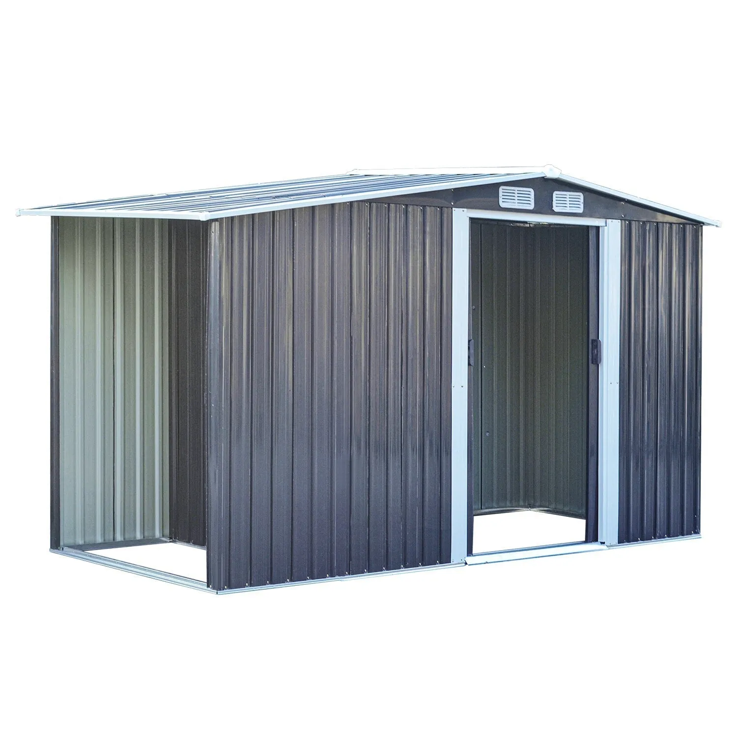 Garden Steel Shed Gable Roof Top with Firewood Storage