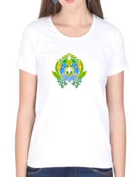 Geometric Floral Design T Shirt for Women D06