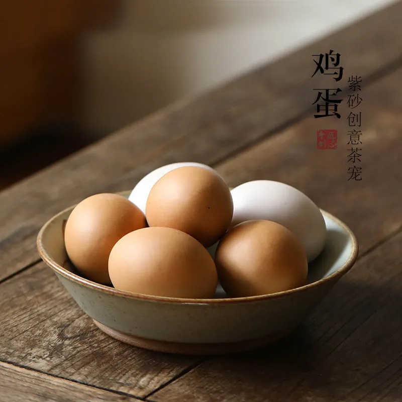 Gohobi Handmade Ceramic YiXing Clay Egg Ornament Tea pet