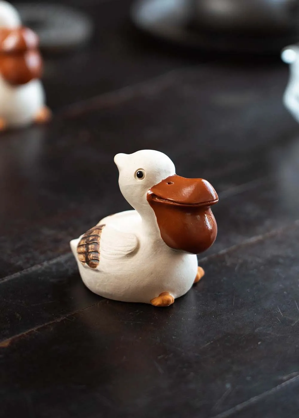 Gohobi Handmade Ceramic YiXing Clay Pelican Ornament Tea pet