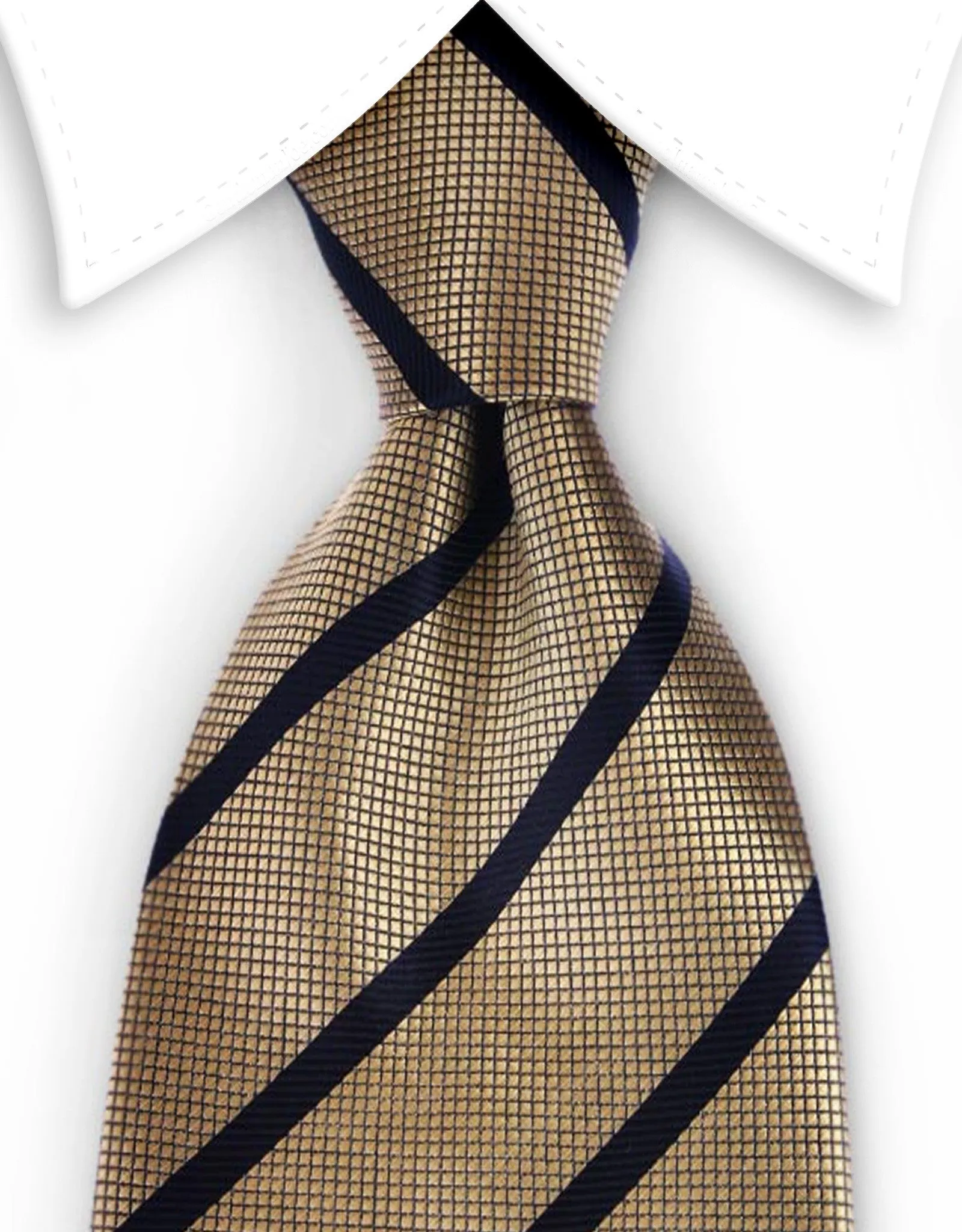 Gold & Black 4" Wide Striped Tie