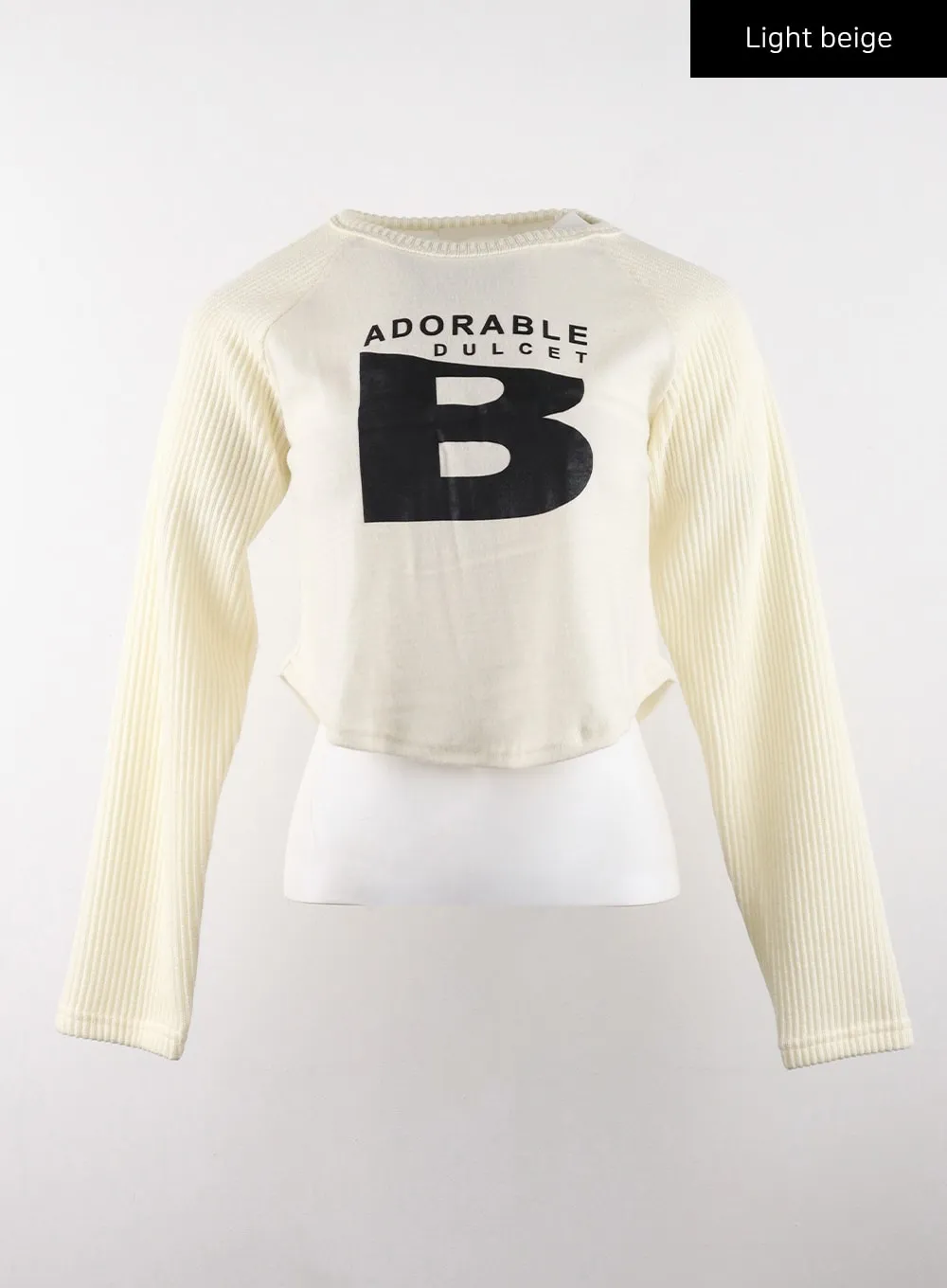 Graphic Lettering Long Sleeve Crop Top CD320