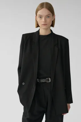 HARPERS BLAZER - BLACK - SILK GEORGETTE