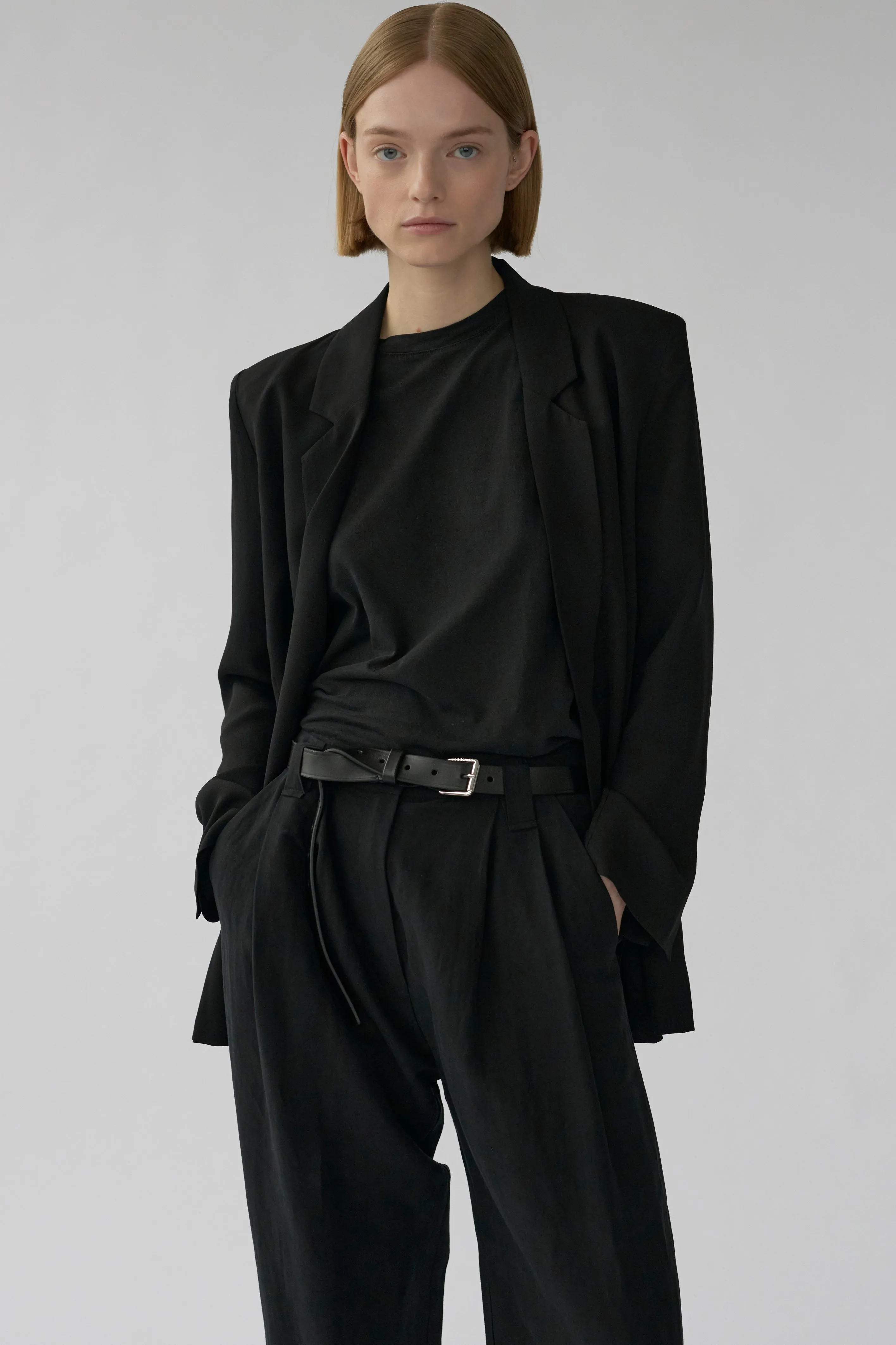 HARPERS BLAZER - BLACK - SILK GEORGETTE