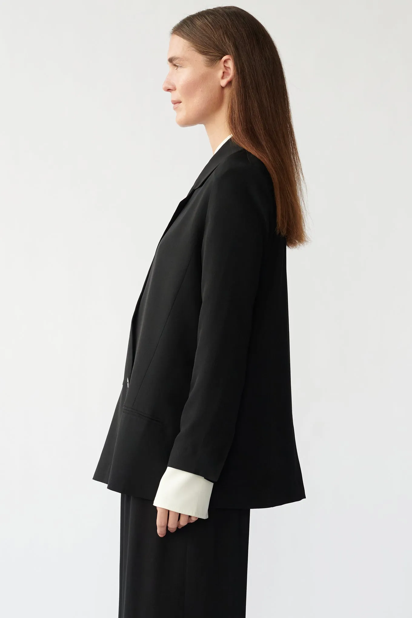 HARPERS BLAZER - BLACK - SILK GEORGETTE