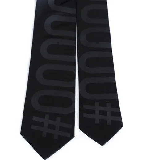 Hexadecimal Code Necktie. Black Tie #000000