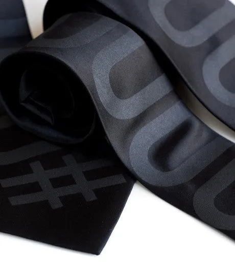 Hexadecimal Code Necktie. Black Tie #000000