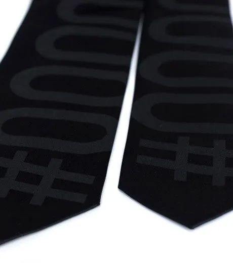 Hexadecimal Code Necktie. Black Tie #000000