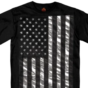 Hot Leathers GMS1334 Men’s ‘Jumbo Black and White US Flag’ Black