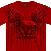 Hot Leathers GMS1482 Men’s Short Sleeve Upwing Eagle Red Cardinal