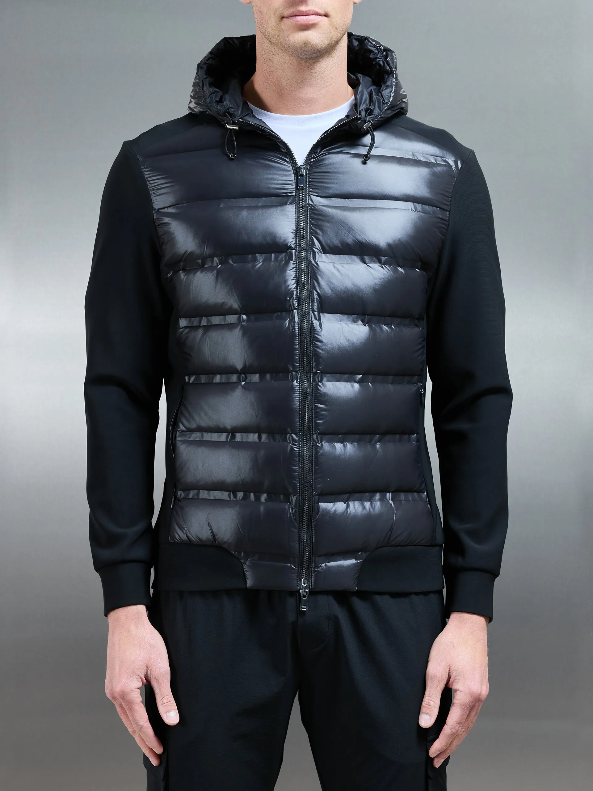 Hybrid Puffer Jacket in Black