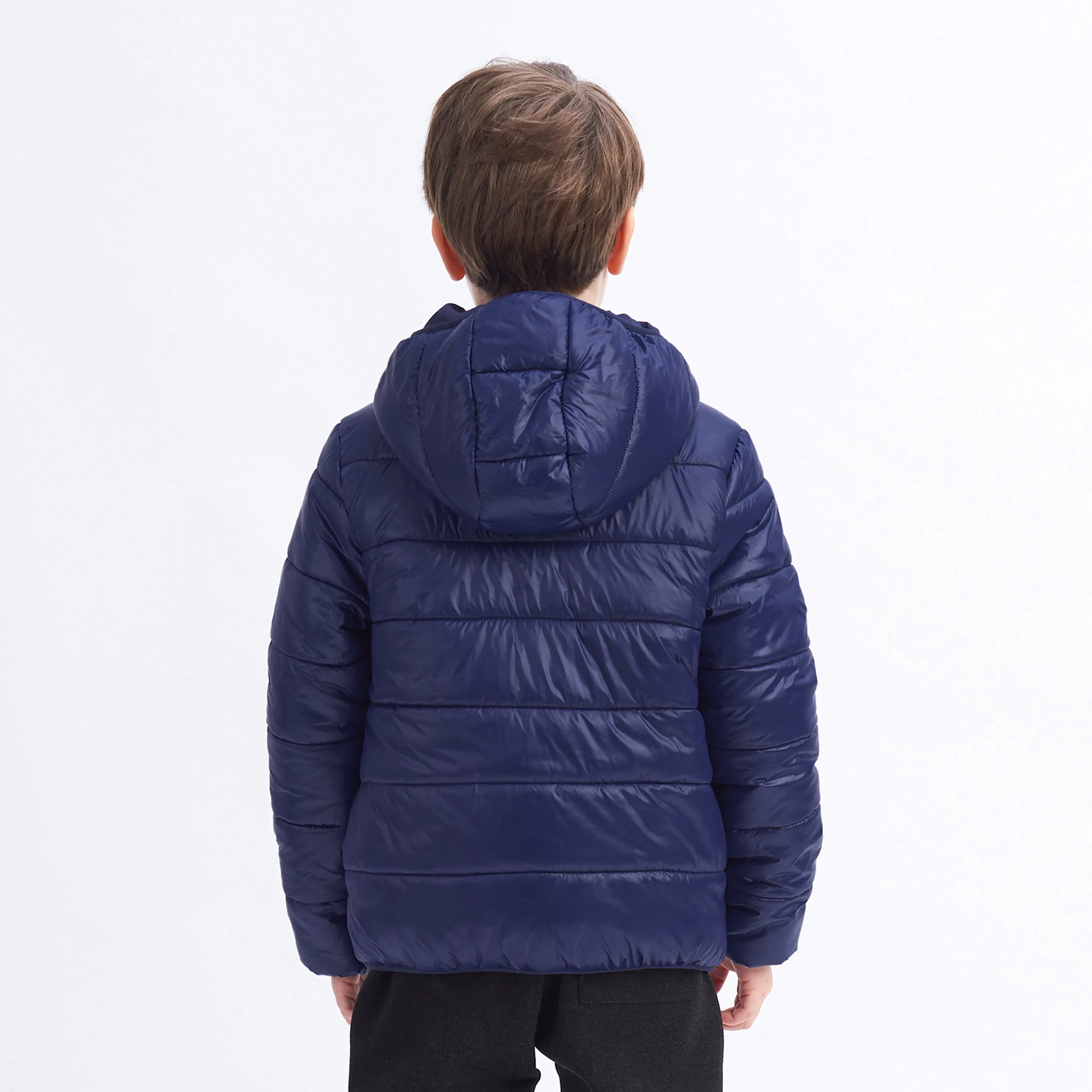 IKALI Kids Winter Coats, Boys Light Weight Puffer Jacket Navy (3-12Y)