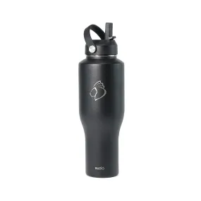 Insulated Water Bottle Fits in Car Cup Holder | 40oz  | Black