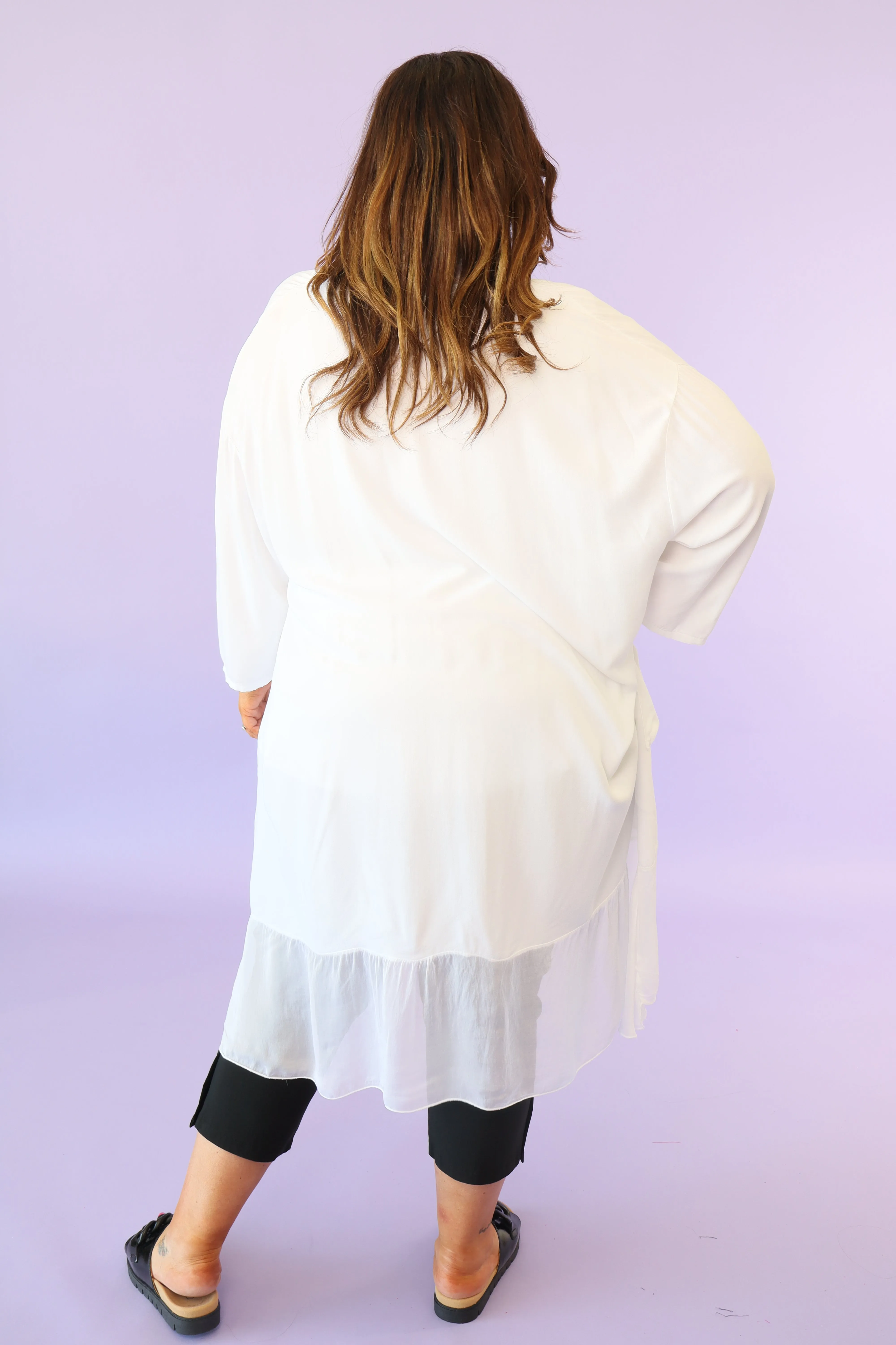 Jayla Draped Poncho in White