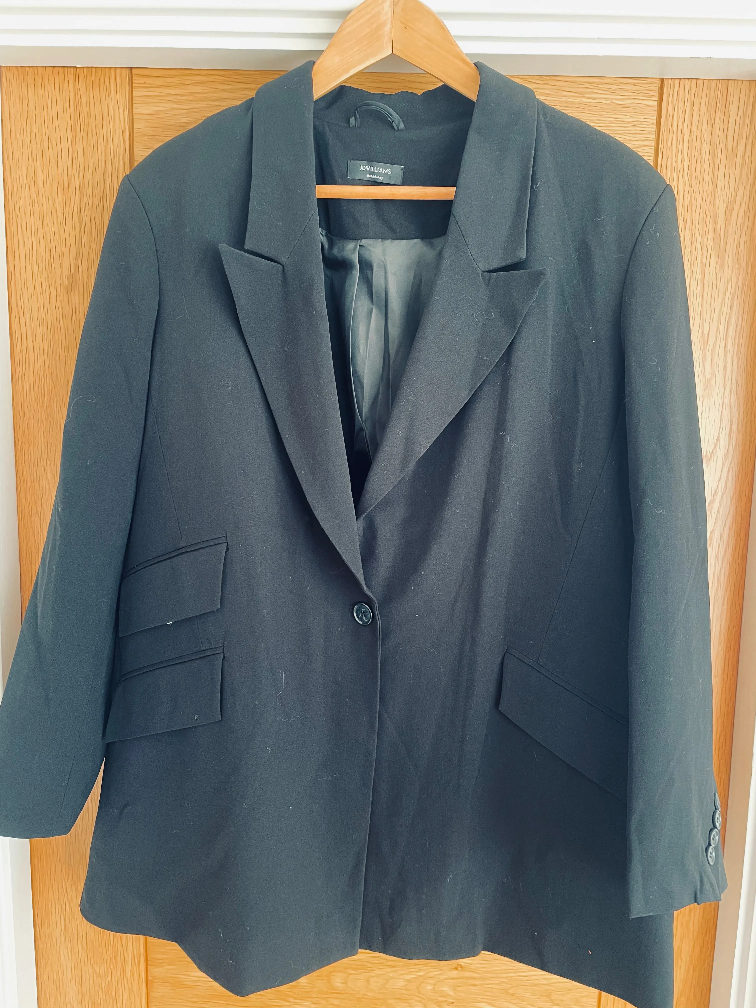 JD Williams Black Oversized Blazer - Size 16