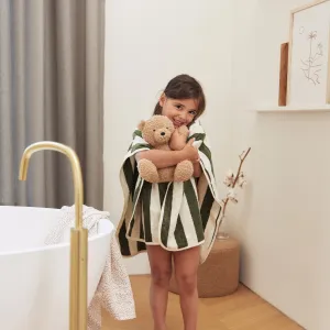 Jollein Bath Poncho 1-2 years | Stripe Terry Leaf Green