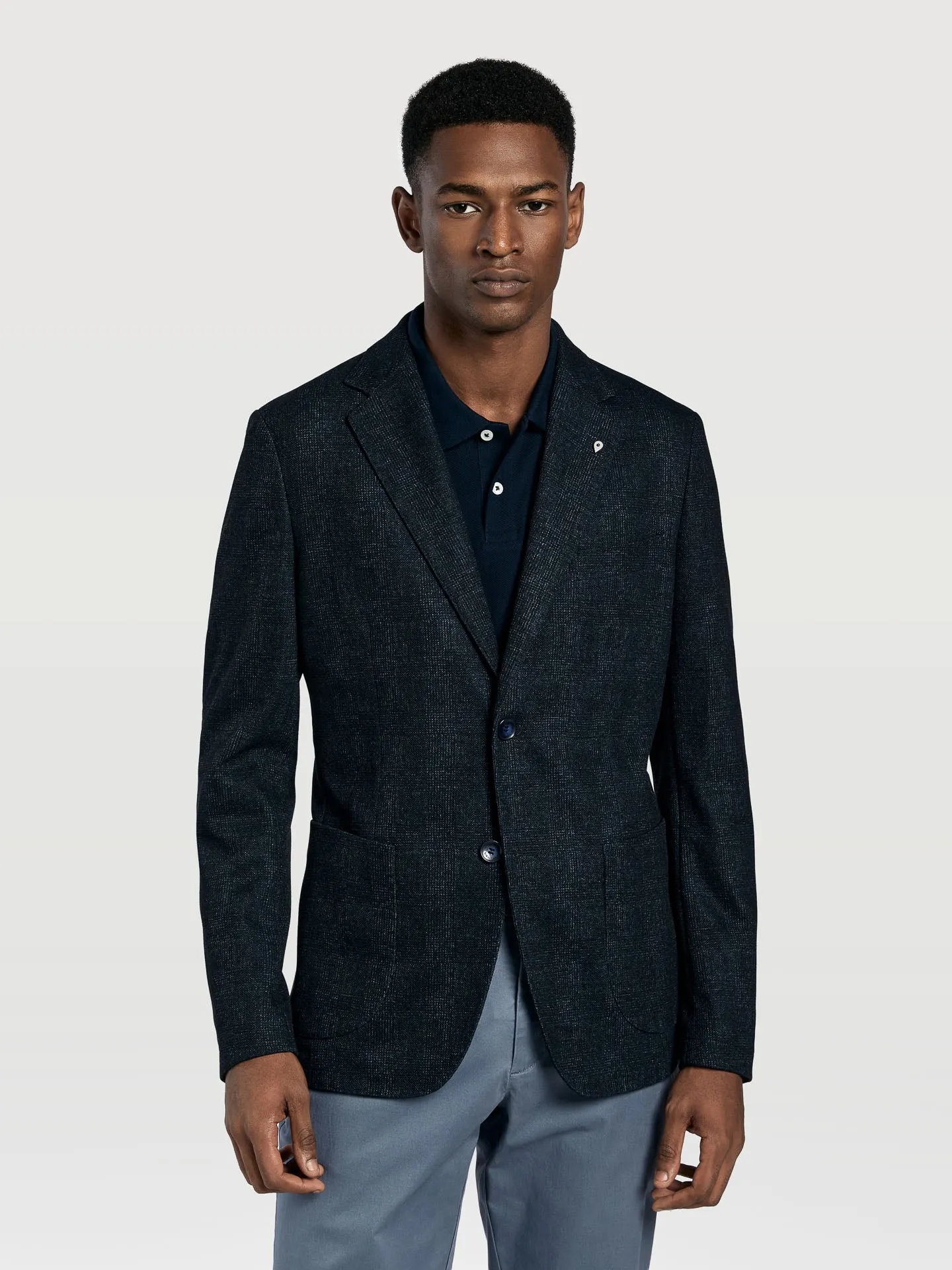 K-comfort checks jersey blazer