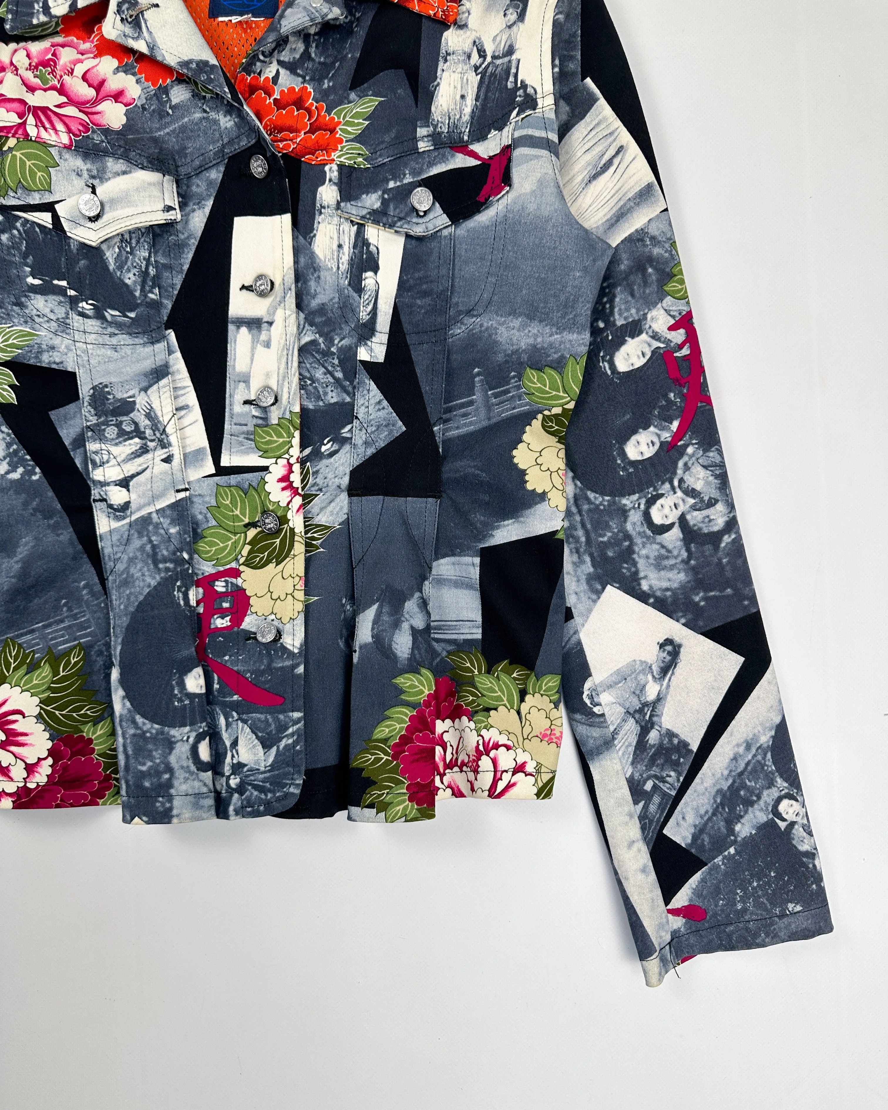 Kenzo Pleated Printed Trucker Jacket 1990's