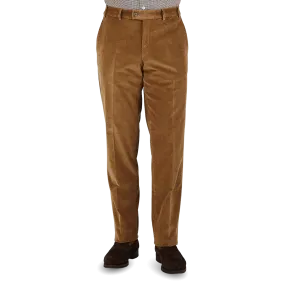 Light Brown Cotton Corduroy Regular Fit Chinos