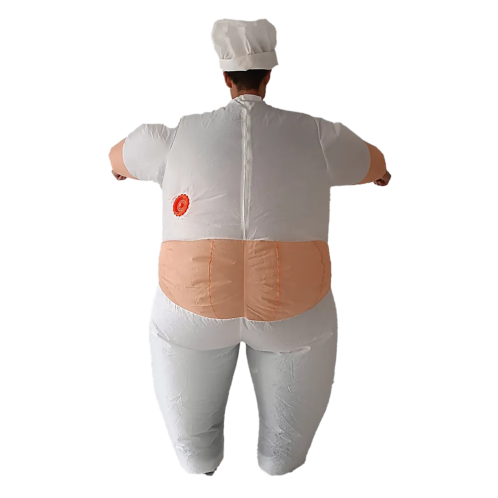 Lightweight Inflatable Chef Costume with Fan, One-Size