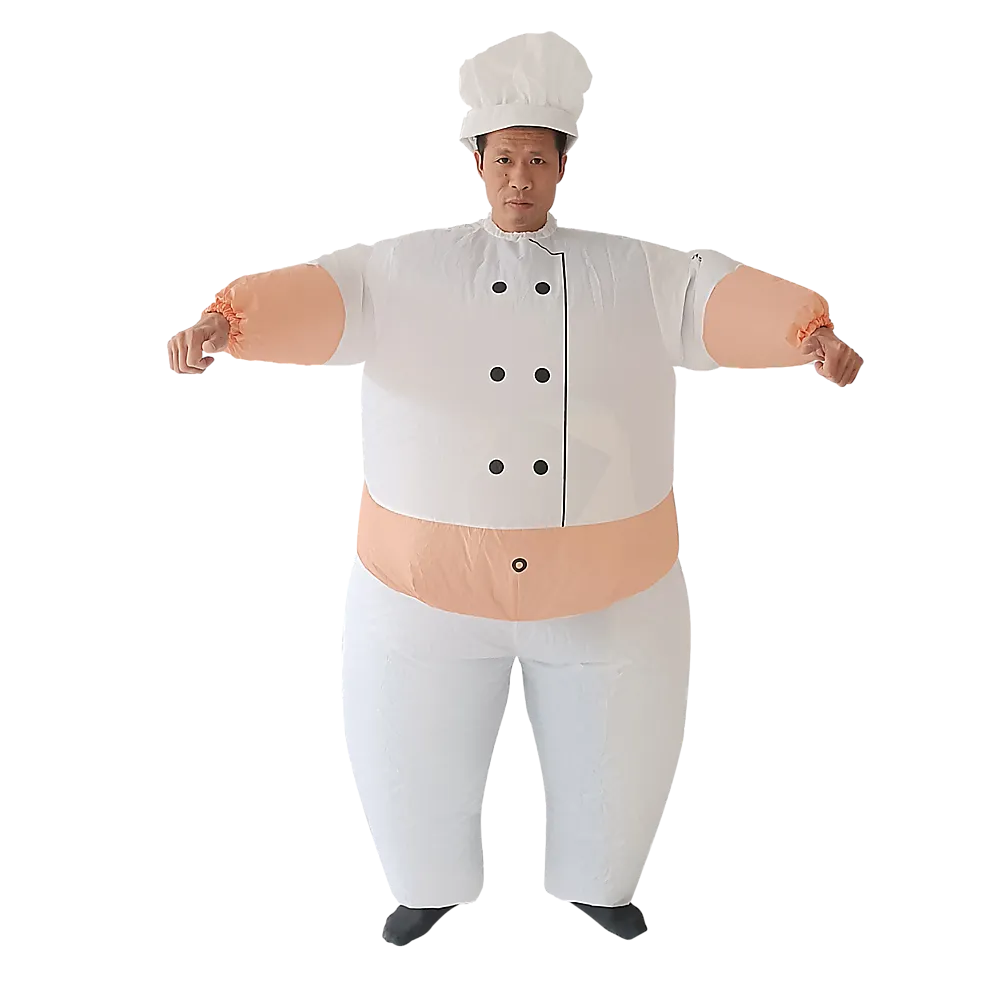 Lightweight Inflatable Chef Costume with Fan, One-Size