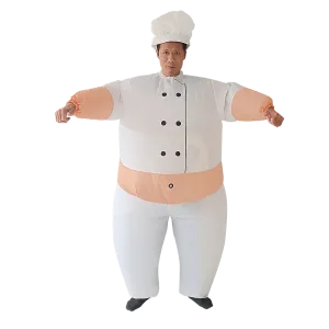 Lightweight Inflatable Chef Costume with Fan, One-Size