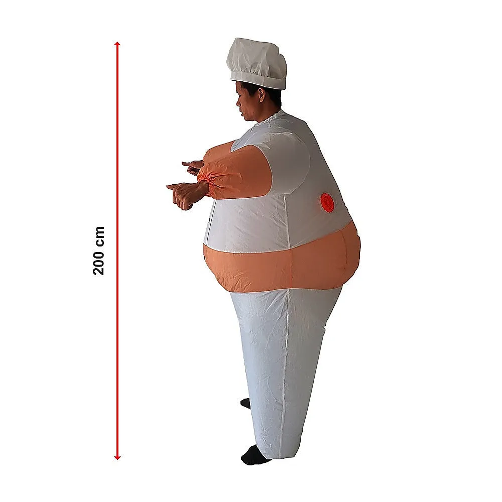 Lightweight Inflatable Chef Costume with Fan, One-Size