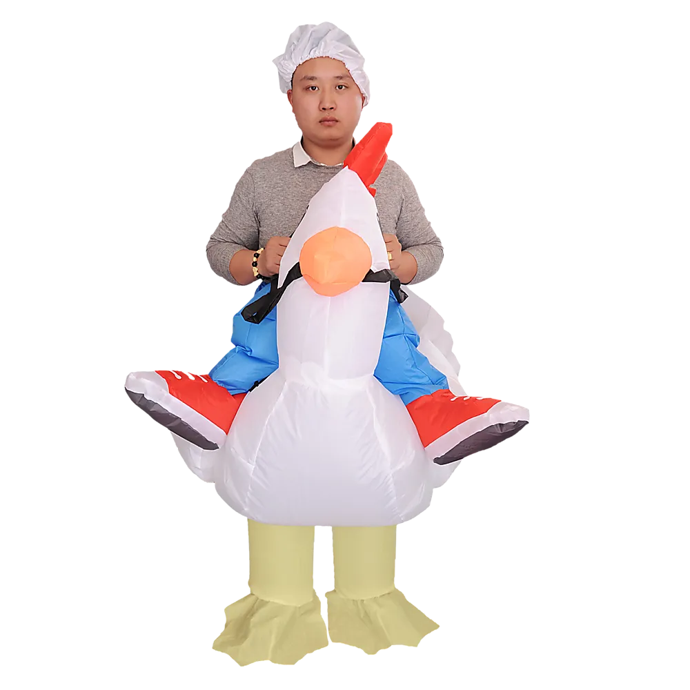 Lightweight Inflatable Chicken Costume, Fan Operated, One-Size