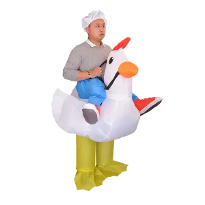 Lightweight Inflatable Chicken Costume, Fan Operated, One-Size