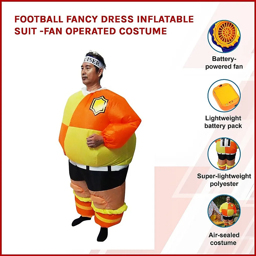 Lightweight Inflatable Football Costume, Fan-Powered, One-Size