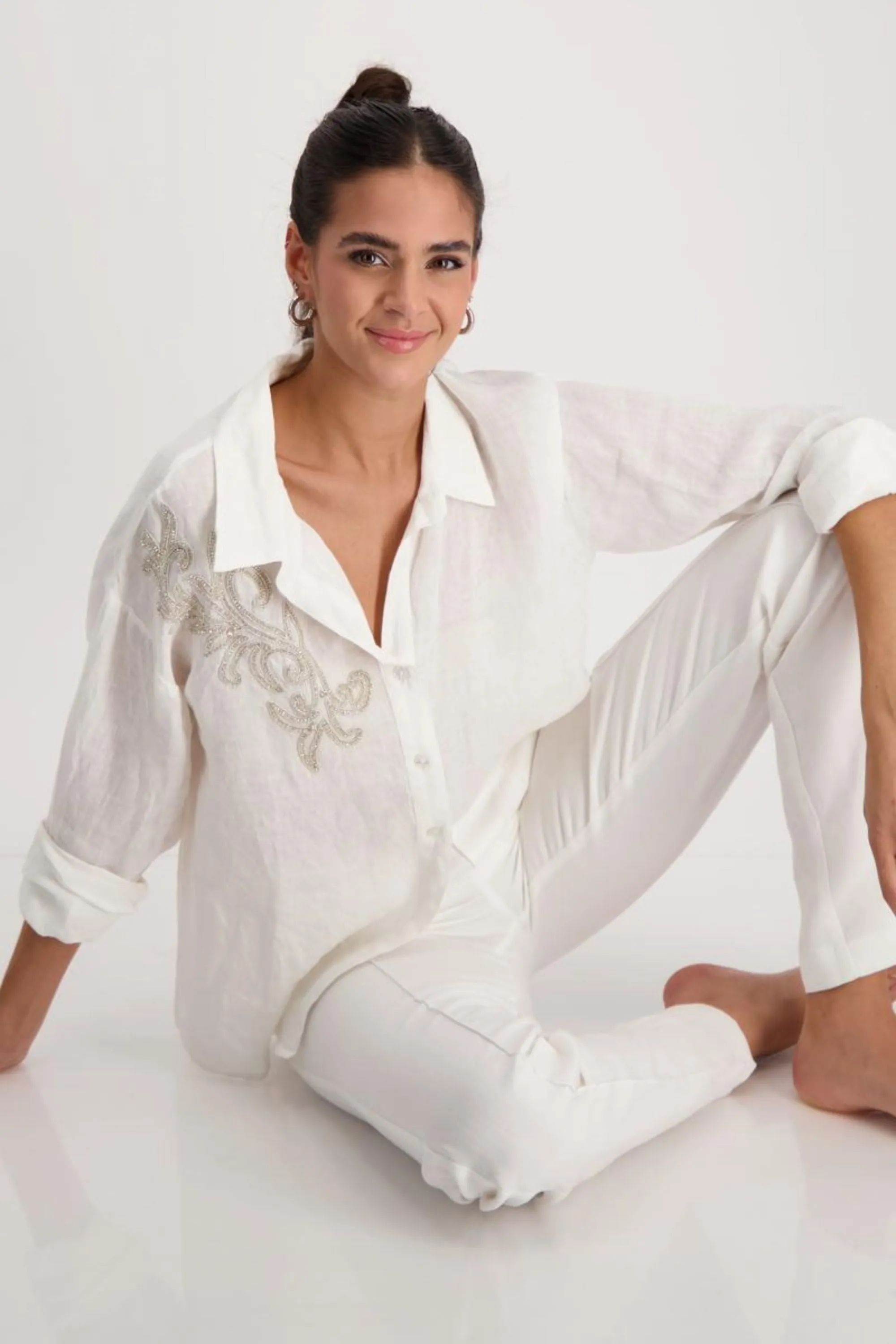 LINEN BLOUSE - 408982MNR