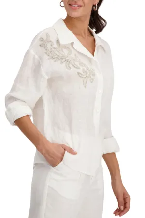 LINEN BLOUSE - 408982MNR