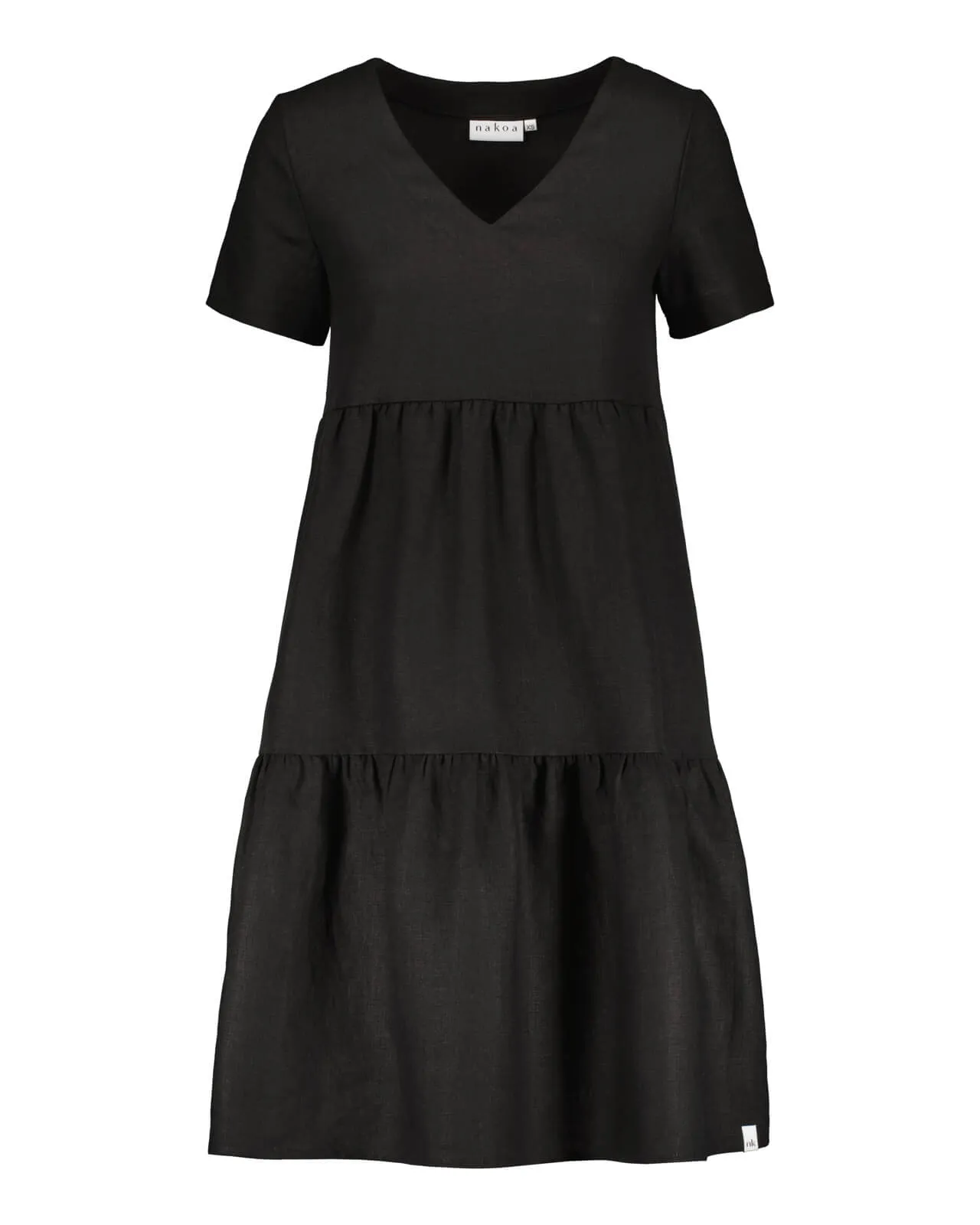 Linen Layer Dress Black