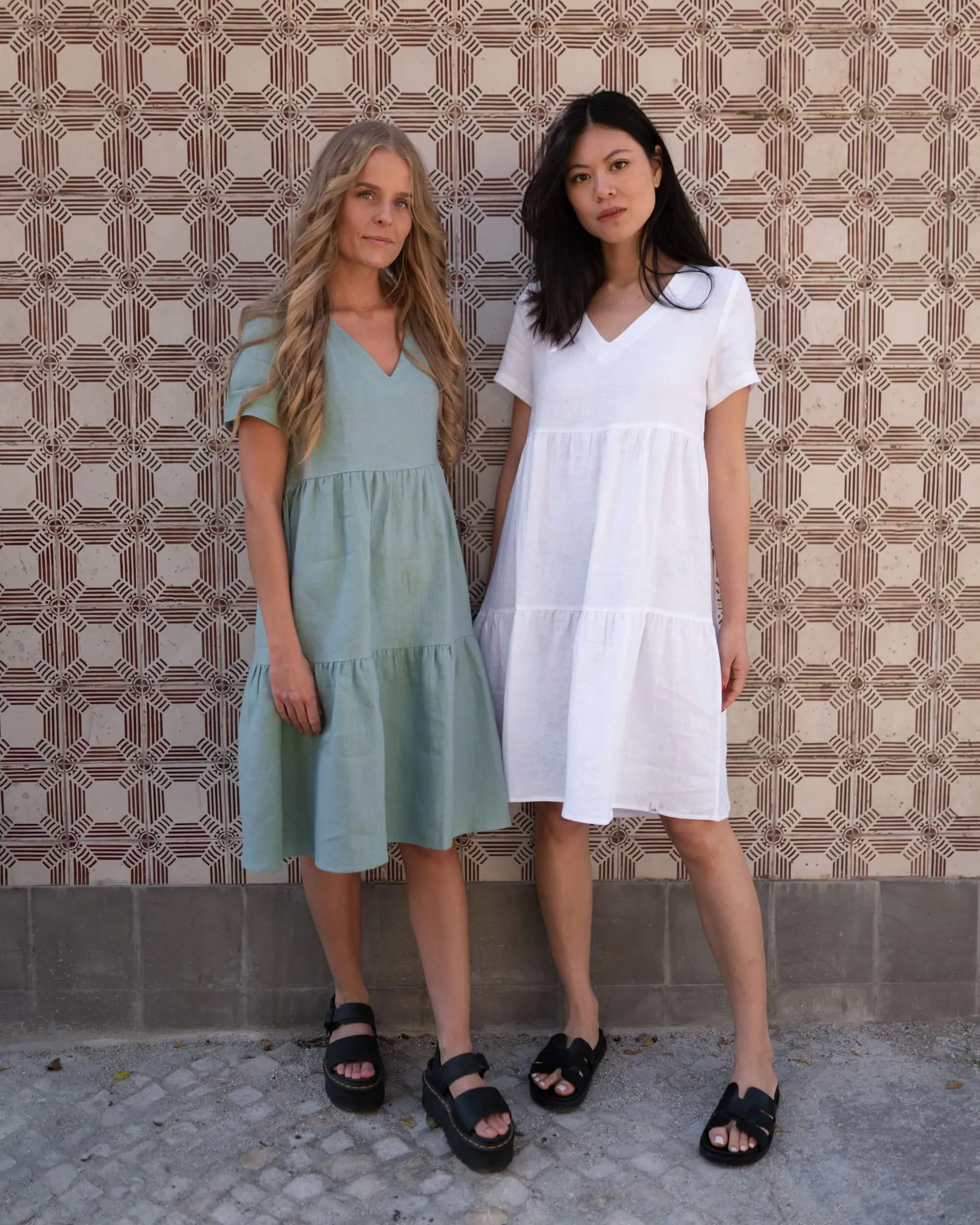 Linen Layer Dress Coconut Milk White