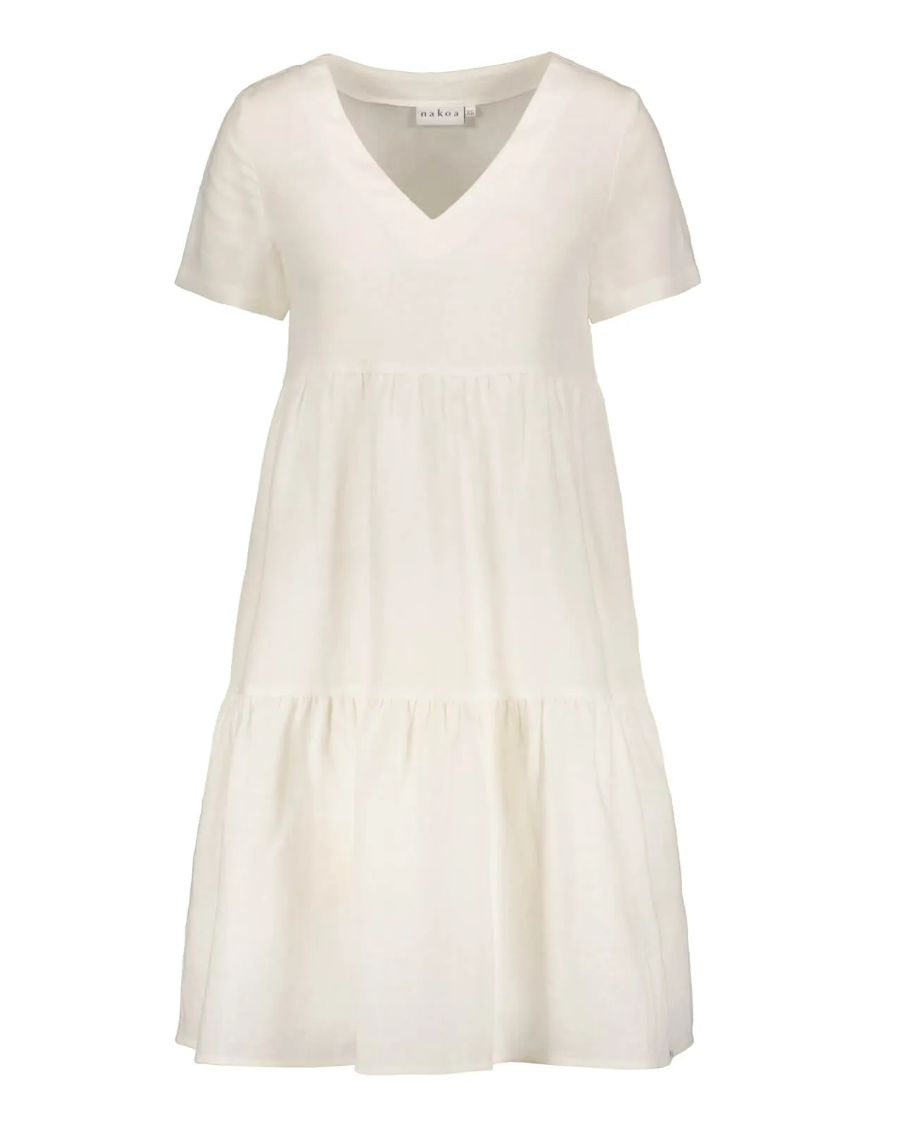 Linen Layer Dress Coconut Milk White