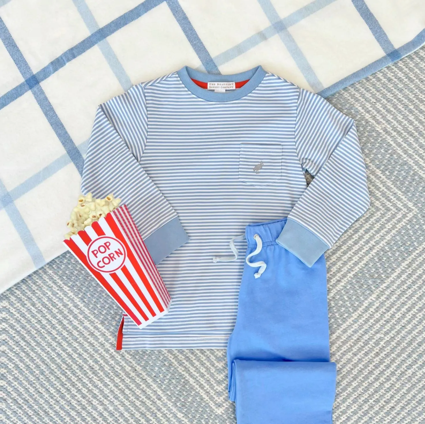 Long Sleeve Carter Crewneck - Barrington Blue Stripe