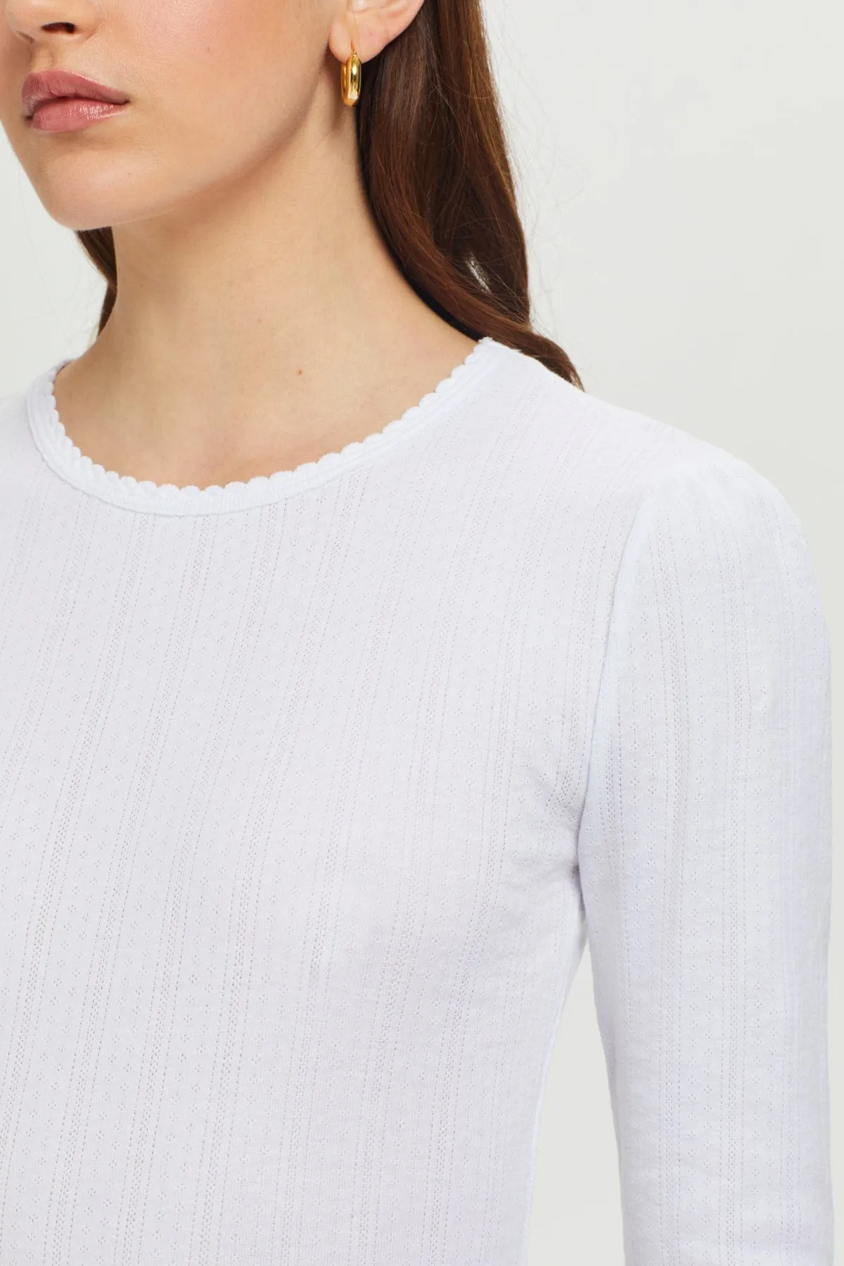 Long Sleeve Pointelle Tee