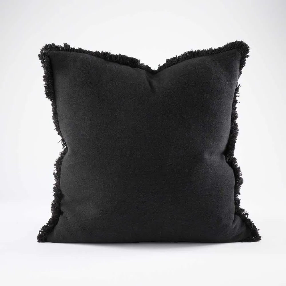 Luca® Boho Linen Cushion - Black