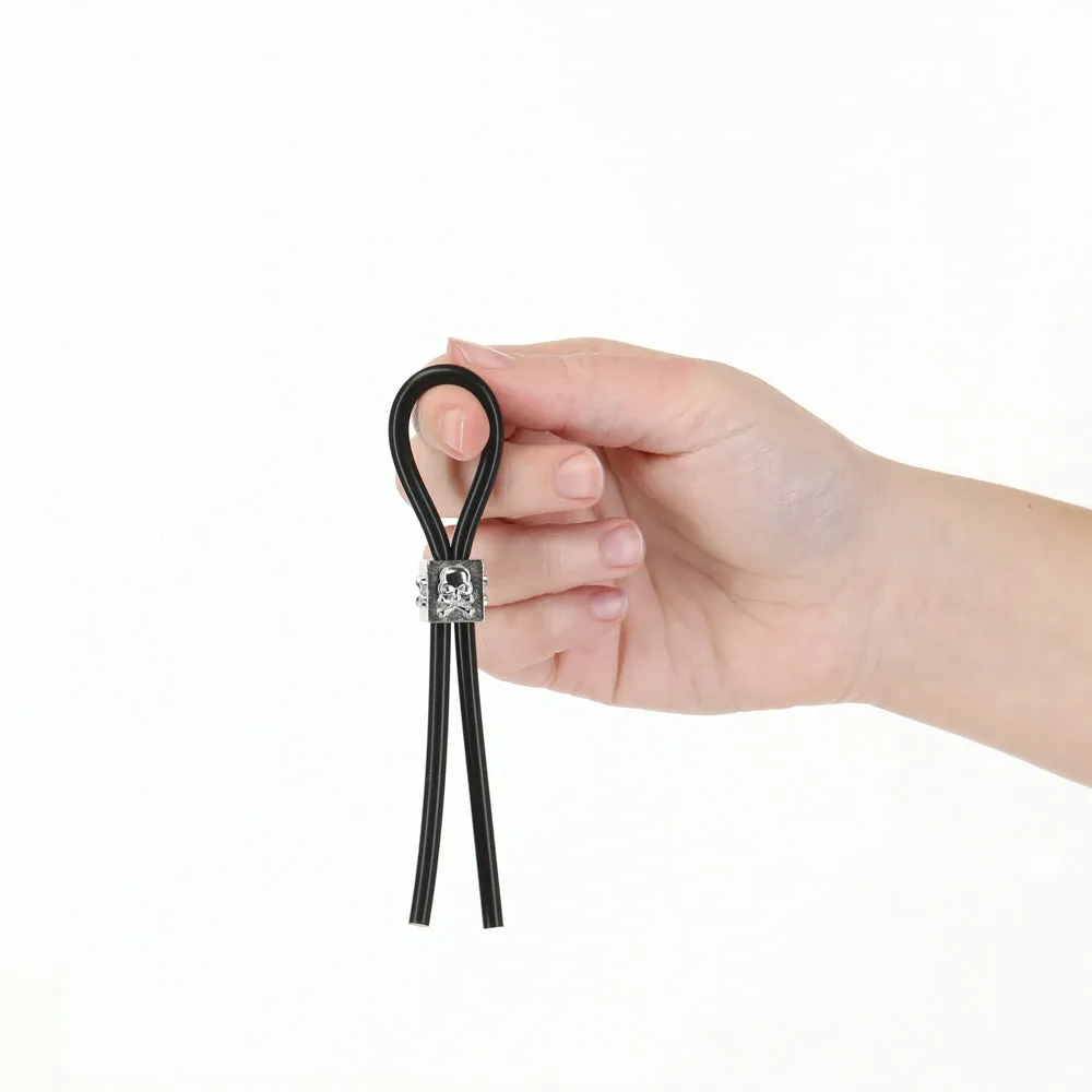 Lux Active Tether Adjustable Cock Tie Silicone Black  Lasso/Bolo