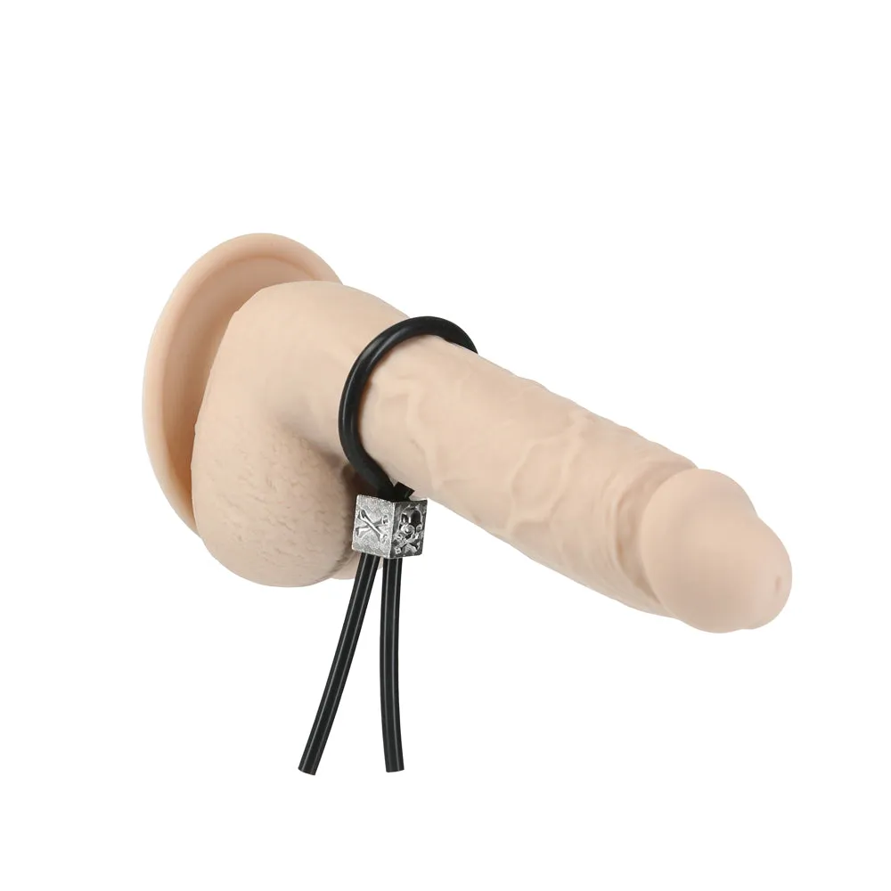 Lux Active Tether Adjustable Cock Tie Silicone Black  Lasso/Bolo