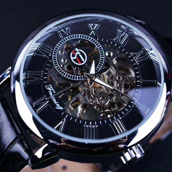 Luxury Skeleton Leather Watch